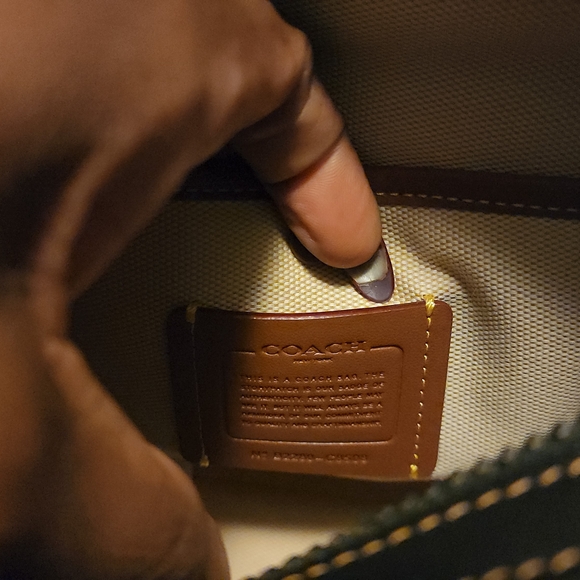 Coach Rogue Size 25. Olive Green Shoulder Bag with Animal Print Accents - Picture 3 of 17